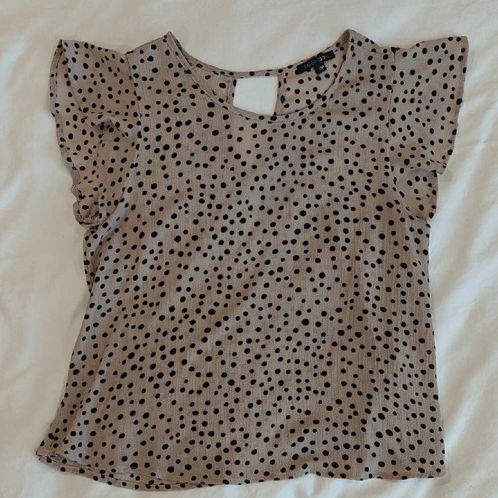 Papermoon Tan Polka Dot Blouse